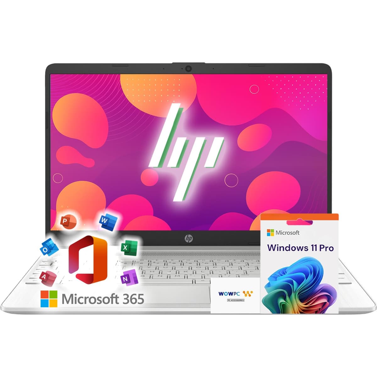 HP 15 para escuela, trabajo y hogar • Pantalla IPS FHD 15.6" 1080p • Potente procesador Intel • 16 GB RAM • 512 GB SSD • Microsoft 365 • Copilot IA • Windows 11 Pro • Lector de tarjetas SD • HDMI G9