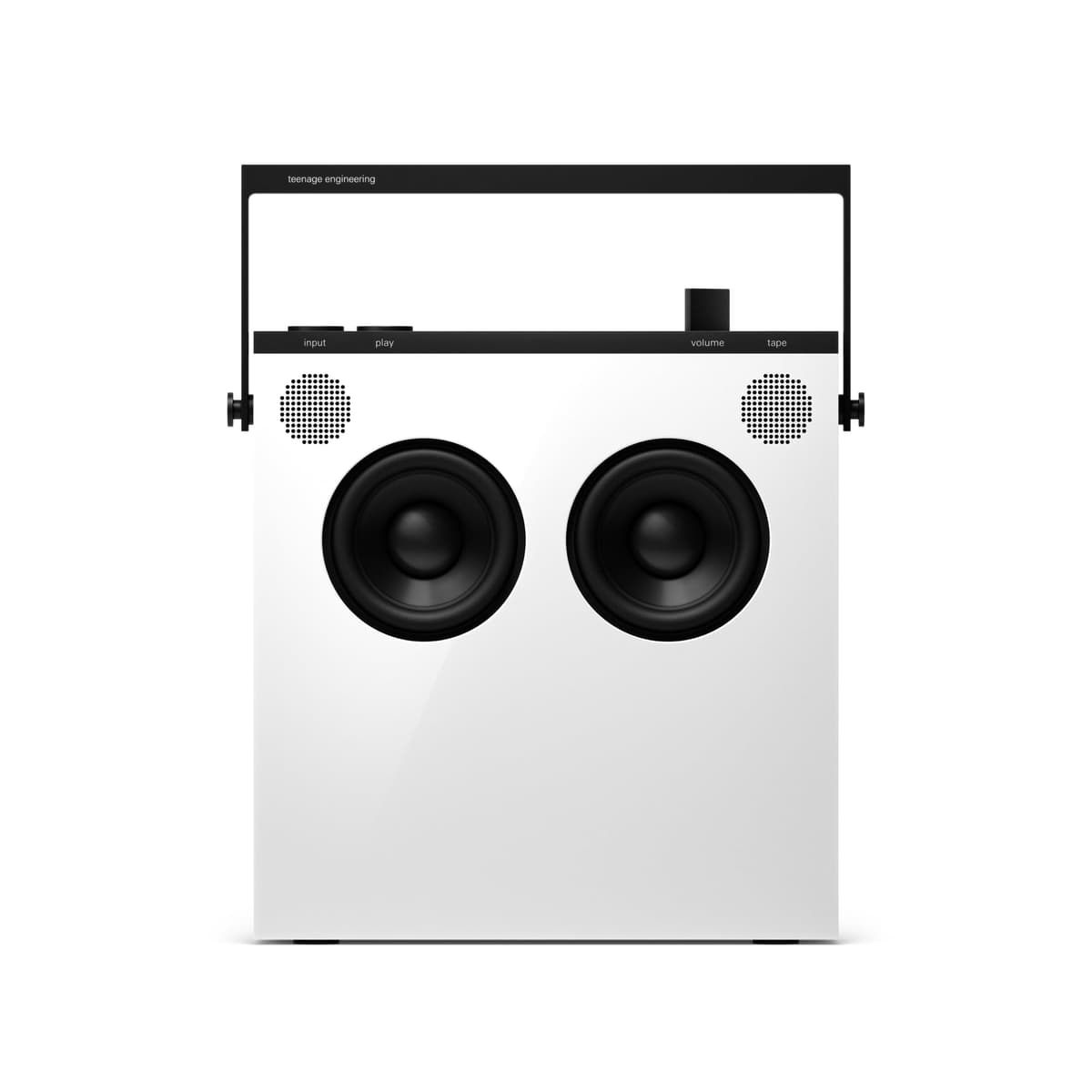 Teenage Engineering OB-4 Bocina Estéreo Portátil Bluetooth con radio FM y batería recargable de larga duración de 72 horas (Blanco Brillante) TE011AS
