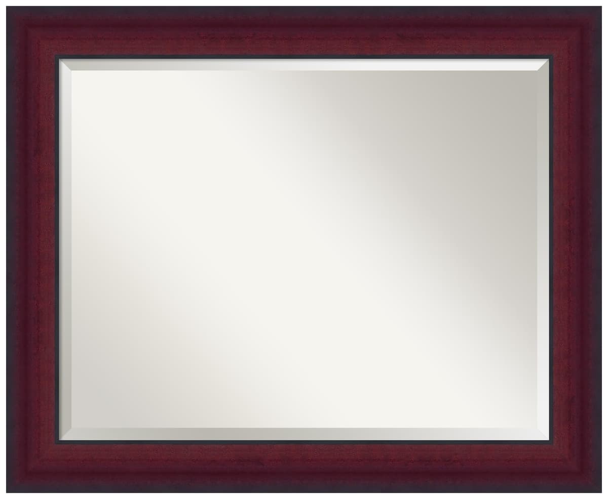 Espejo de Pared Amanti Art Marrón 27x33 Canterbury Cherry Rectangular para Baño y Decoración de Sala, Marco de Madera Grande Casual, Se Cuelga Horizontal y Verticalmente, Decoración de Baño, Borde Biselado 28588262005