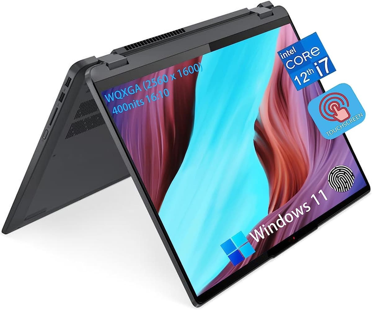 Lenovo IdeaPad Flex 5 2 en 1 2023, portátil 16" pantalla táctil 2.5K WQXGA, Intel Core i7-1255U, 16GB RAM DDR4, SSD 2TB, gráficos Intel Iris Xe, cámara web, Wi-Fi 6, Windows 11 Home