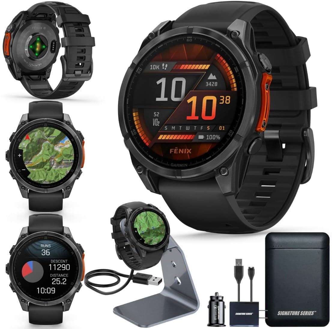 Certified Brands Garmin fenix 8 Premium - Smartwatch Multideporte 47 mm AMOLED con Base de Carga Signature XN-P01