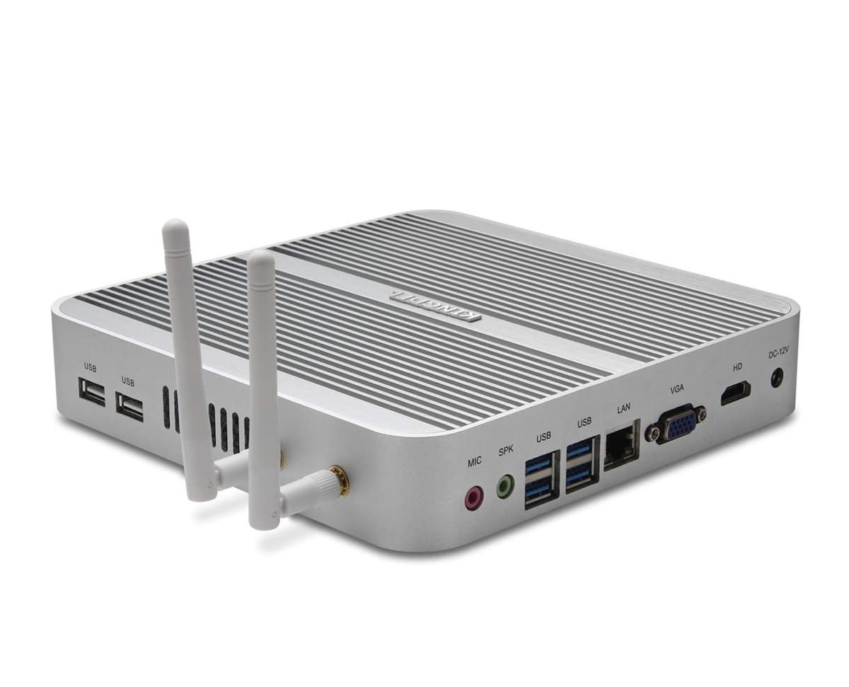 KINGDEL Mini PC HTPC i5 con 8GB RAM, 128GB SSD + 1TB HDD (fanless) NC240