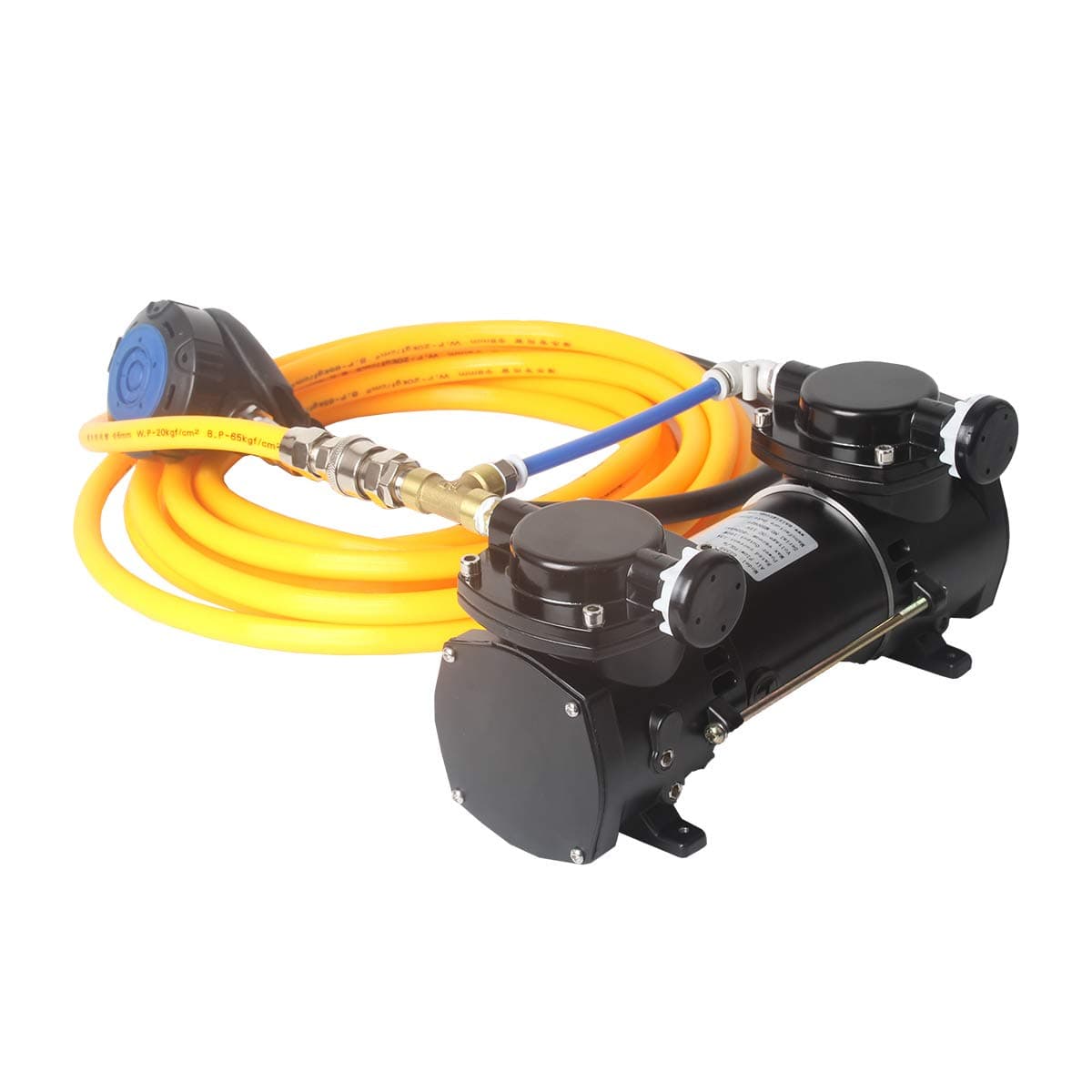 Maisivac Compresor de aire sumergible 12V DC con manguera de respiración ABS 50ft y regulador de buceo HP-014