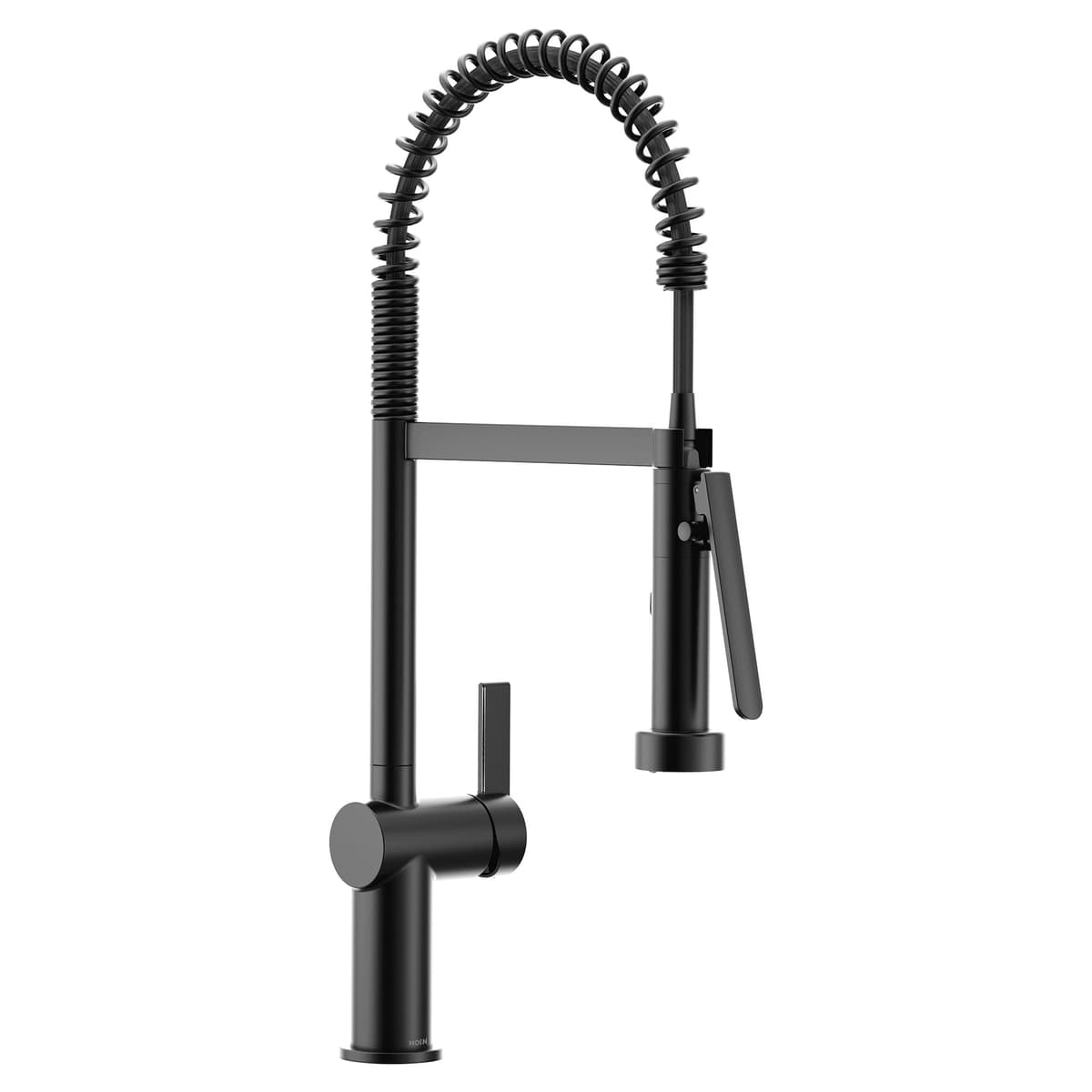 Moen CIA Pre-Rinse Spring Kitchen Faucet con PowerBoost Pro - Matte Black (7822BL)