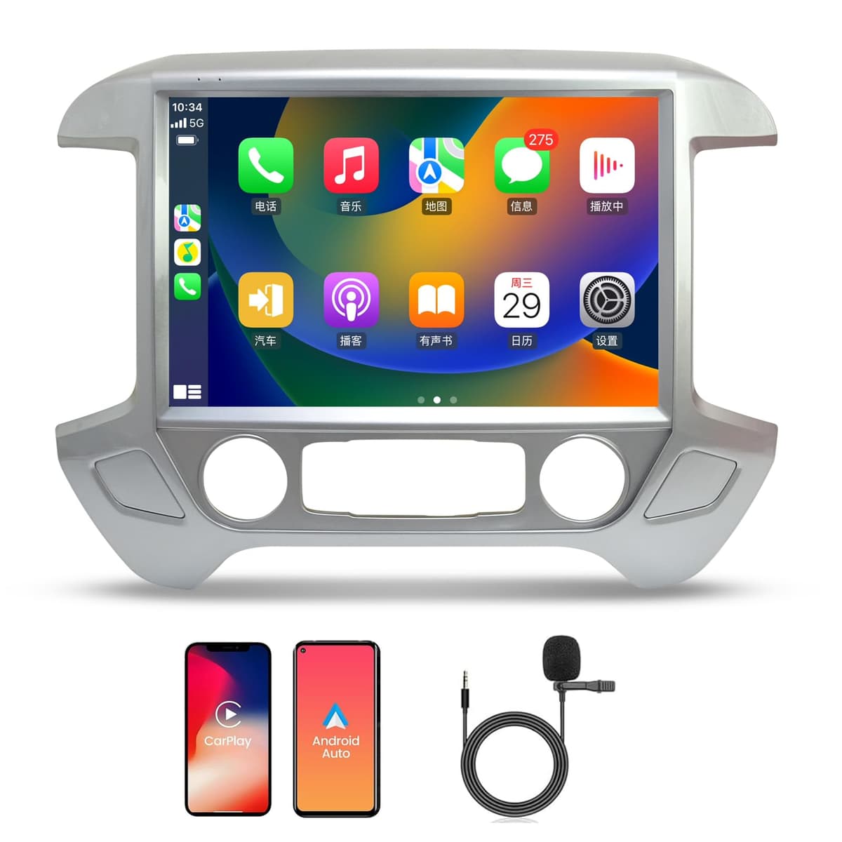 Toeeklsa Radio Android 13.1" QLED para Chevrolet Silverado / GMC Sierra 2014-2019 con CarPlay y Android Auto