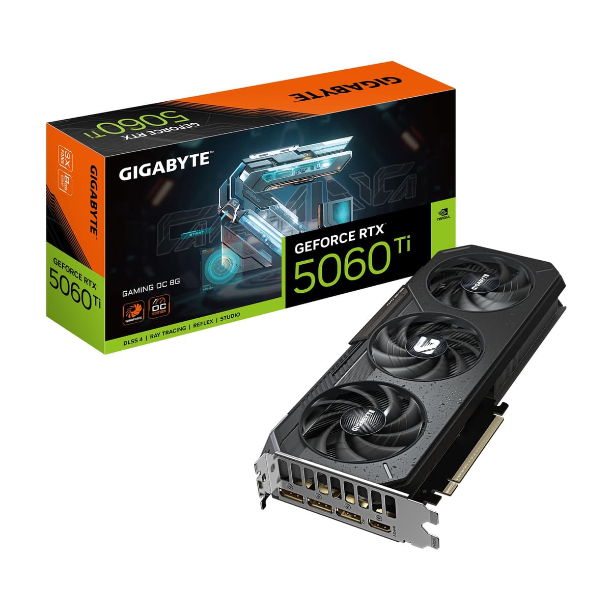 Gigabyte GeForce RTX 5060 Ti Gaming OC 8G Tarjeta de Video - 8GB GDDR7,128 bits, PCIe 5.0, 2647 MHz Reloj de Núcleo, 3 x DisplayPort, 1 x HDMI, GV-N506TGAMING OC-8GD