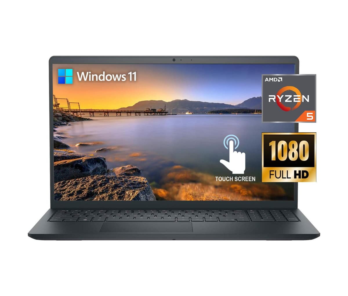 Dell Inspiron 15 3535 15.6" Pantalla Táctil FHD Laptop Empresarial, Procesador AMD Ryzen 5 7530U (Rinde como i7-1165G7) 16GB RAM 512GB SSD PCIe USB-C, Wi-Fi, Bluetooth, HDMI, Win11 Negro Carbón Inspiron 15 3530