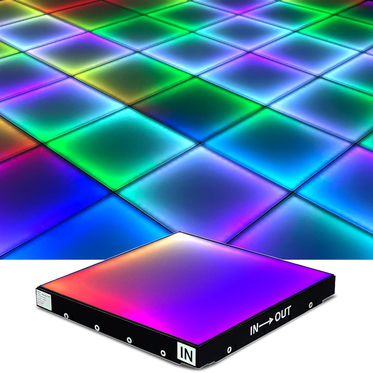 MKORMK Pista de baile Infinity Mirror en vidrio templado con efecto 3D - Personalizable (RGB) PW-SYDZ-CXK-02