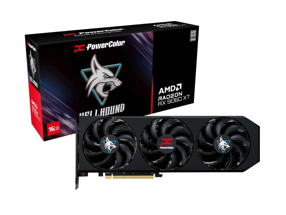 PowerColor Hellhound AMD Radeon RX 9060 XT 16GB GDDR6 RX9060XT 16G-L/OC