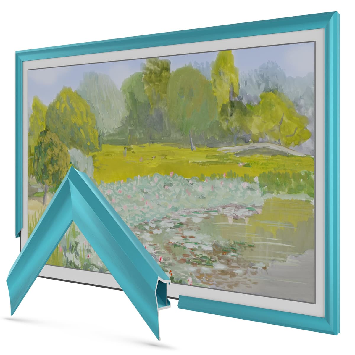 Marco de TV decorativo de aleación prismática turquesa de 75" - Compatible ÚNICAMENTE con Samsung The Frame y Pro TVs (Compatible con 2021-2025, LS03A, LS03B, LS03C, LS03D, LS03FA, LS03FW) 0f48f3e1-f64b-4e1d-a029-b715c445d9a2