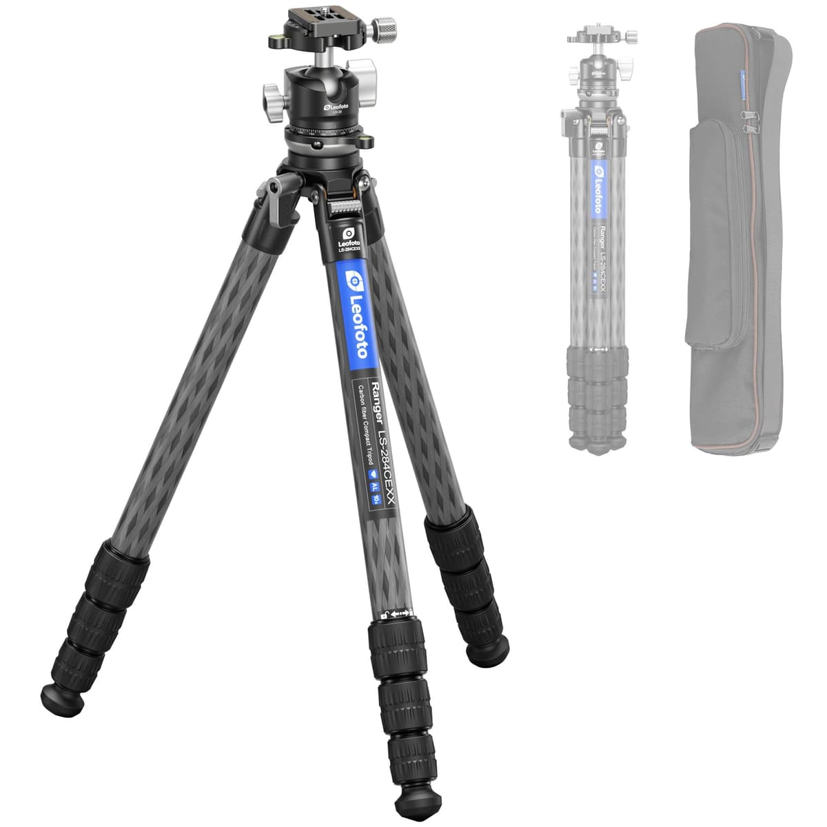 Trípode LEOFOTO LS-284CEXX + LH-30 Carbono - Cabezal Panorámico 360°, Base de Nivel, Carga Máx 22 lb LFT-LS-284CEX X+LH-30