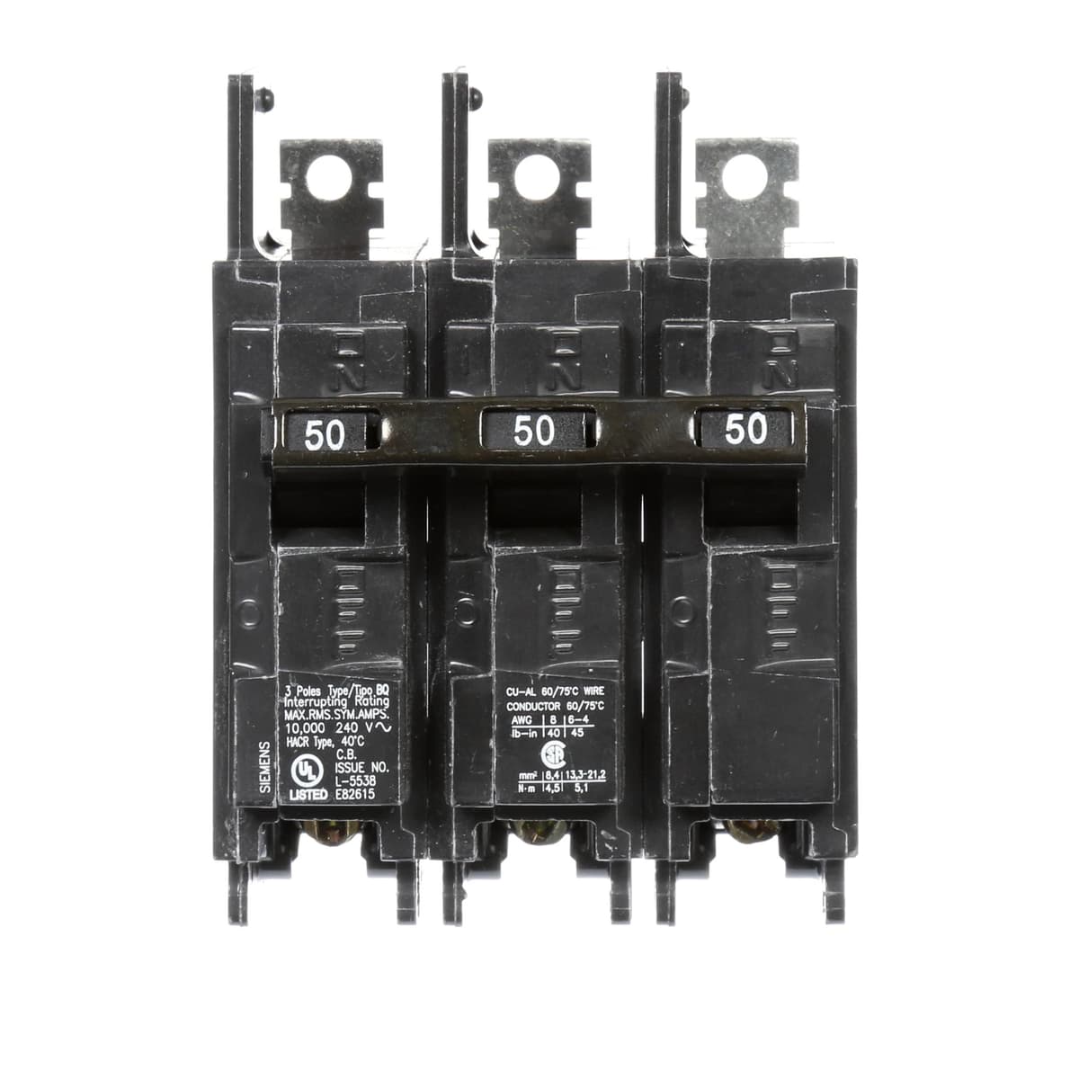 Siemens BQ3B050 - Interruptor tipo bolt-on 50A, 3 polos, 240VAC
