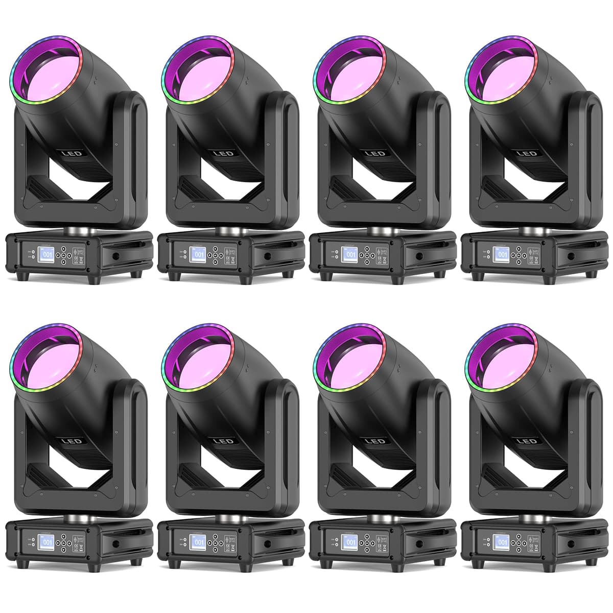 Datewink Moving Head LED 250W - Efectos Beam/Prisma/Lavado/Estroboscopio con 18 GOBOs - 48 Facetas ZQ02372US