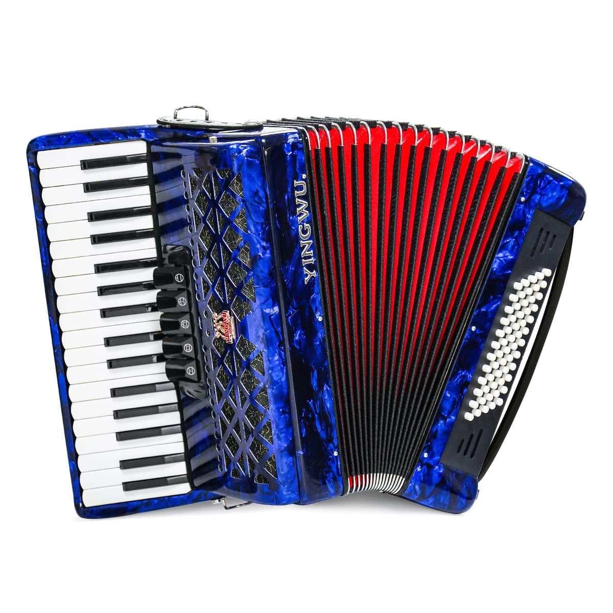 YINGWU Acordeón 34 teclas 60 bajos - Instrumento premium para iniciantes y profesionales (Azul) yingwu-34-60