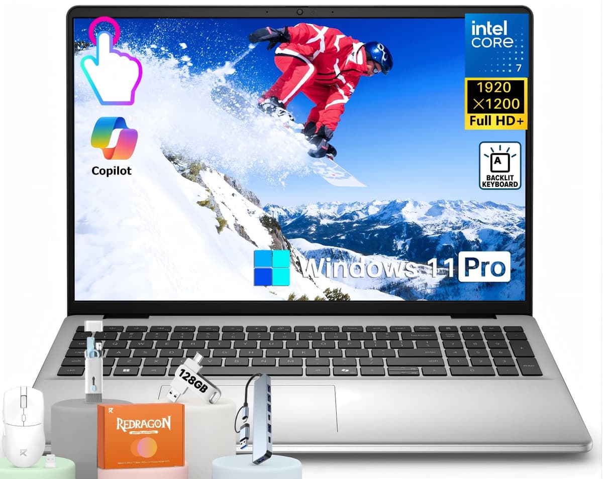 Notebook táctil Dell 16 DC16251, 16" FHD+ 300 nits, Intel 10 núcleos 7 150U (hasta 5.4 GHz), 64 GB RAM DDR5, 2 TB SSD, Wi-Fi 6E, teclado retroiluminado, lector de huellas, tecla Copilot, Windows 11 Pro Dell Inspiron 16