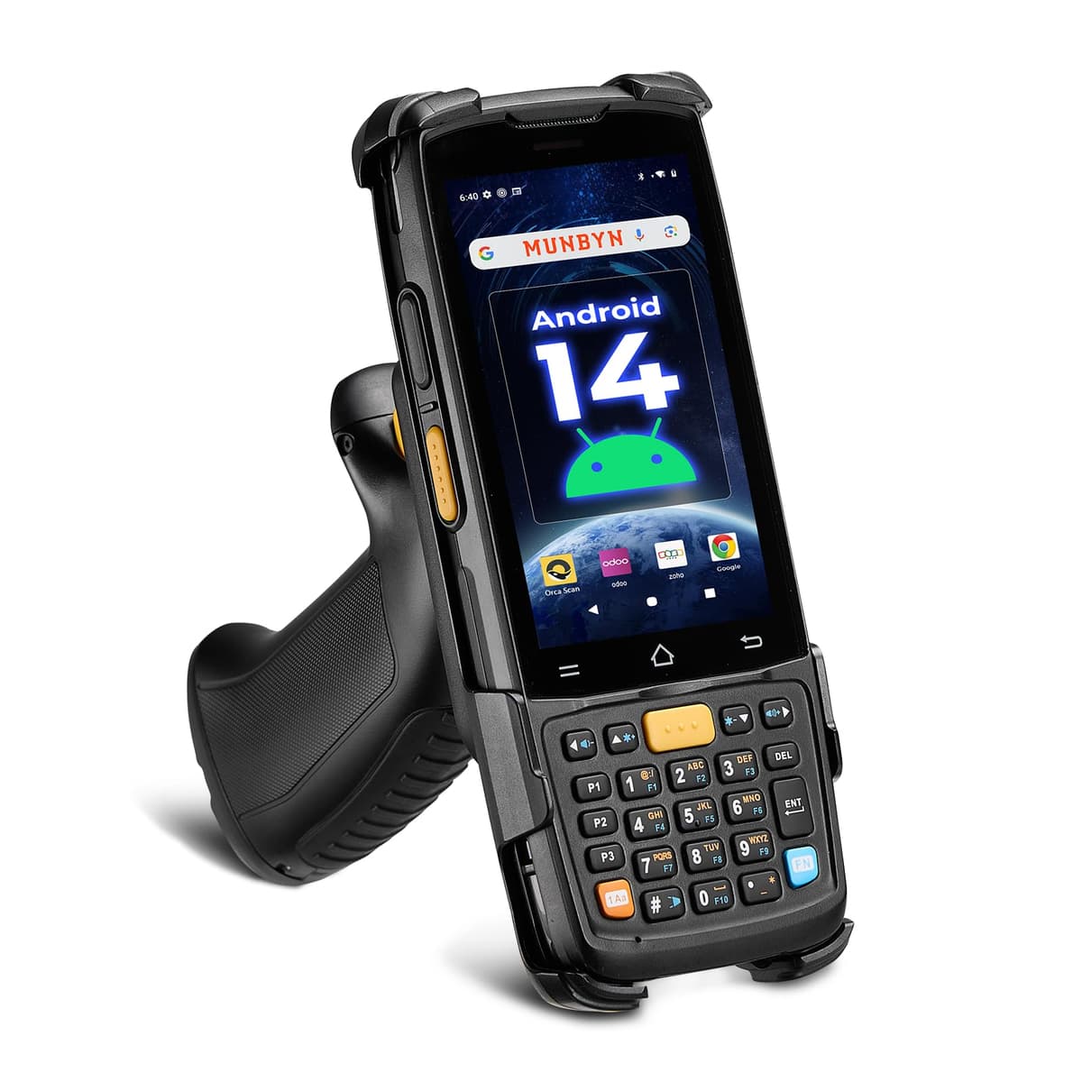 MUNBYN MC005P PDA Android 14 con escáner Honeywell HS7 y batería 5000mAh