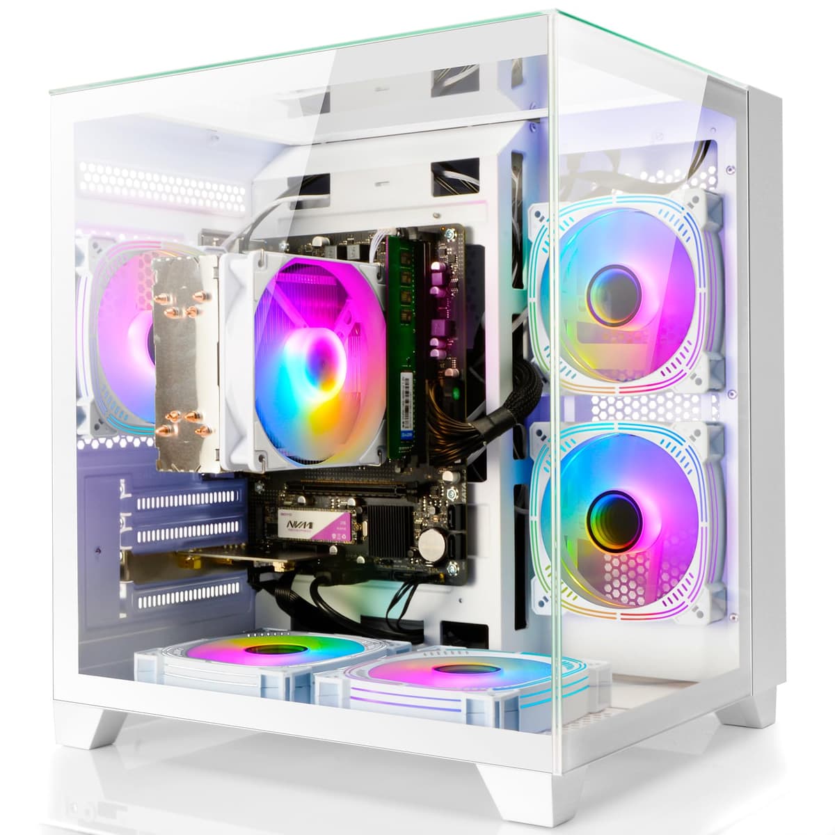 Computadora de Escritorio LXZ Ryzen 5 5600GT 8 núcleos 3.6GHz, 16GB DDR4 RAM, 1TB NVMe SSD, Torre con Wi-Fi y Fuente de 400W para Trabajo LXZ_R5go