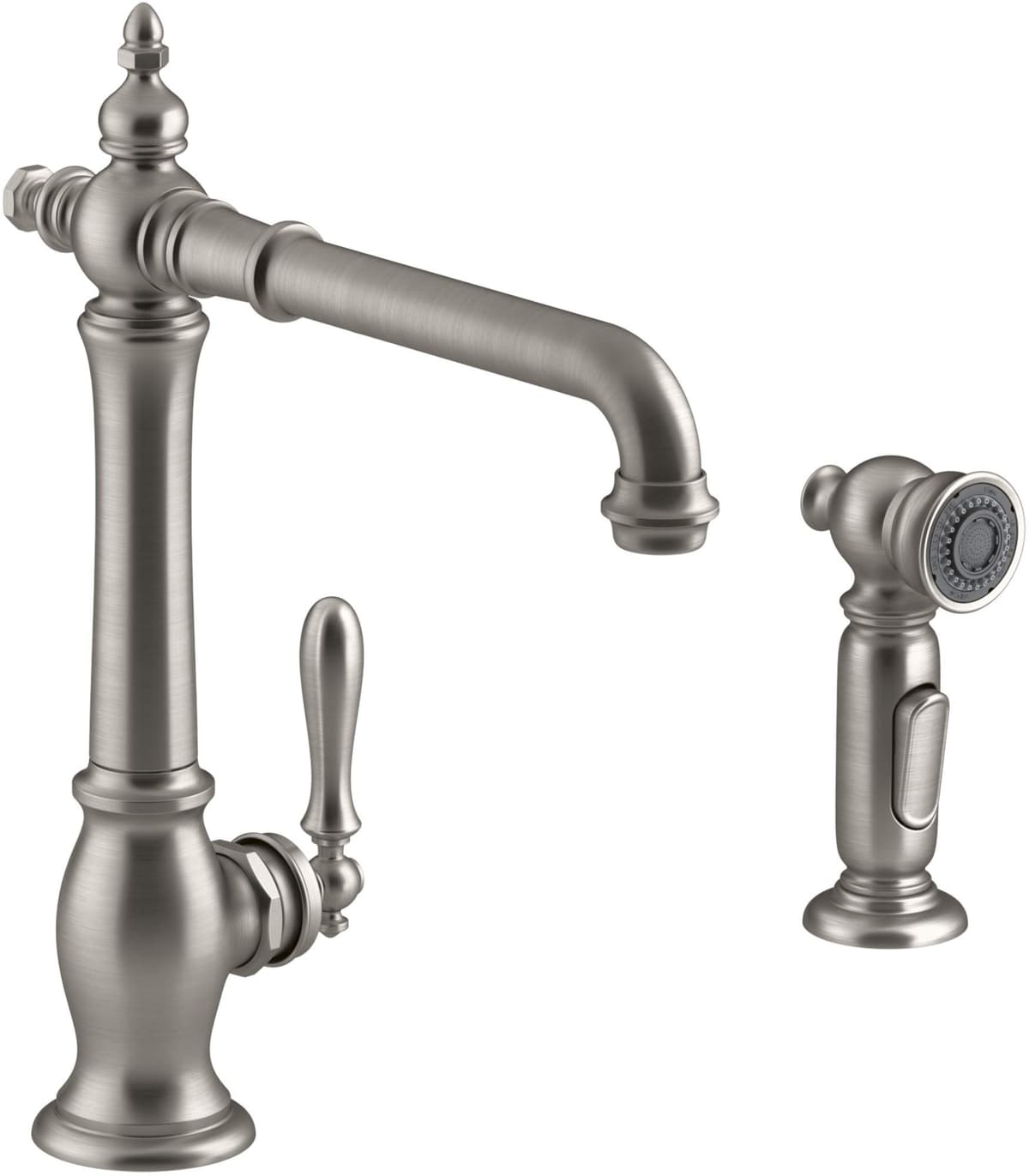 KOHLER Artifacts Grifo de Cocina 2 orificios con Pico Giratorio 13.5" y Sidespray 2 funciones 99265-VS