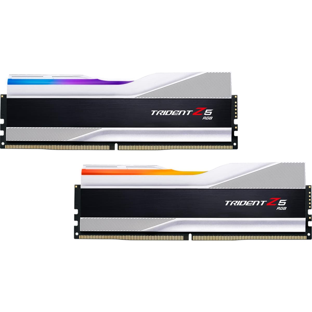 G.SKILL Trident Z5 RGB DDR5 64GB (2x32GB) 6000MT/s CL30-40-40-96 Intel XMP 3.0 Metallic Silver F5-6000J3040G32GX2-TZ5RS