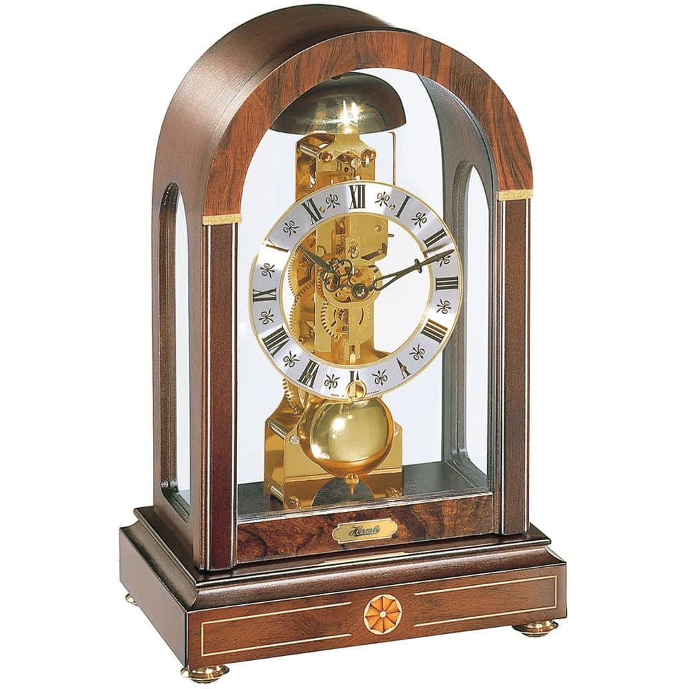 Hermle 22712-030791 - Reloj de mesa mecánico esqueleto 14 días en nogal