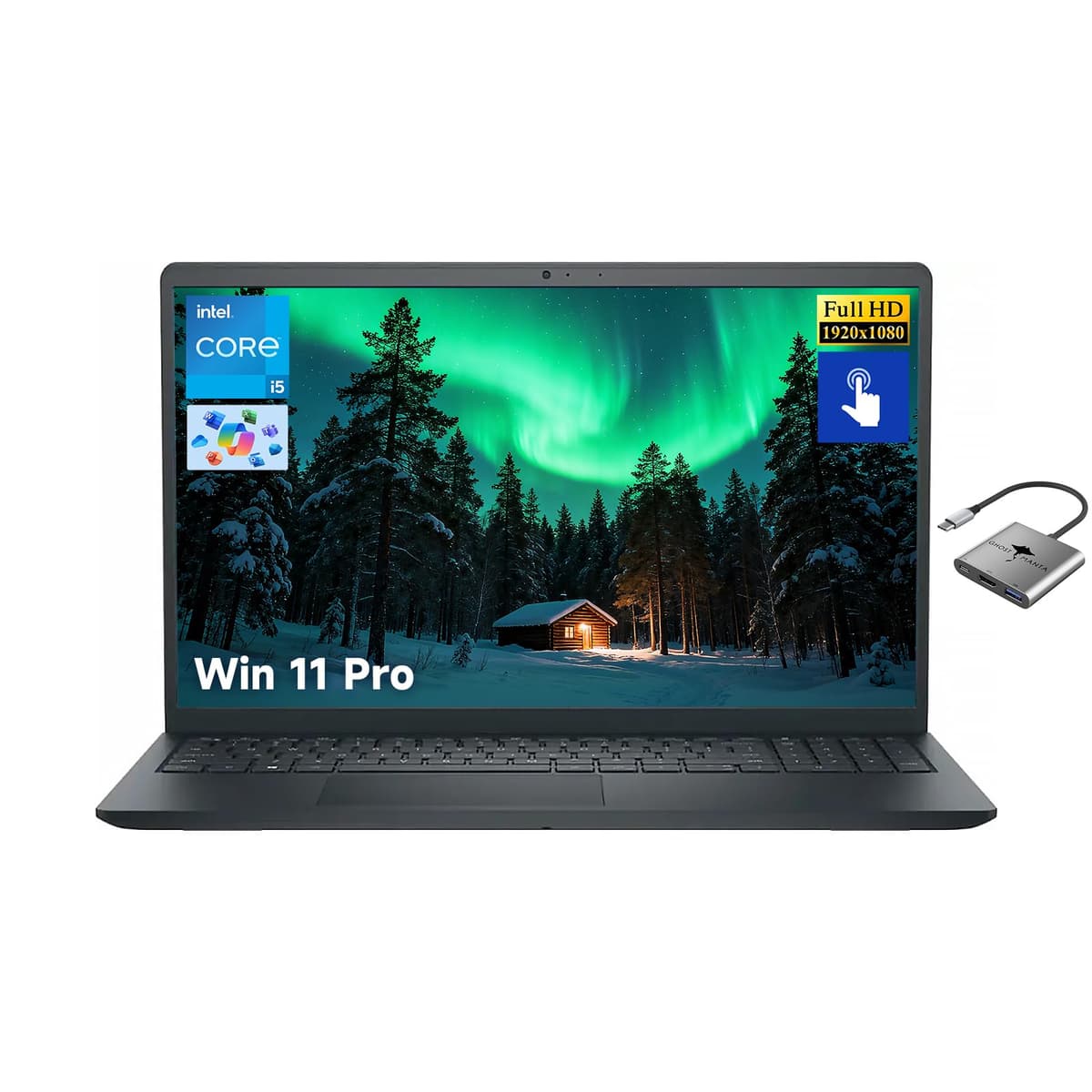Dell Inspiron 15 portátil con pantalla táctil para negocios, universidad y hogar, 15.6" FHD Intel 10 núcleos (mejor que i7-1255U) 32GB RAM 1TB SSD, Wi-Fi 6, Windows 11 Pro, con accesorio GM