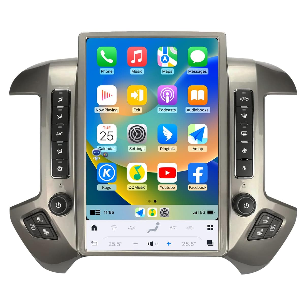 KiriNavi Radio multimedia 14.4" para Chevrolet Silverado / GMC Sierra 2014-2019 (plateado) DS8-834