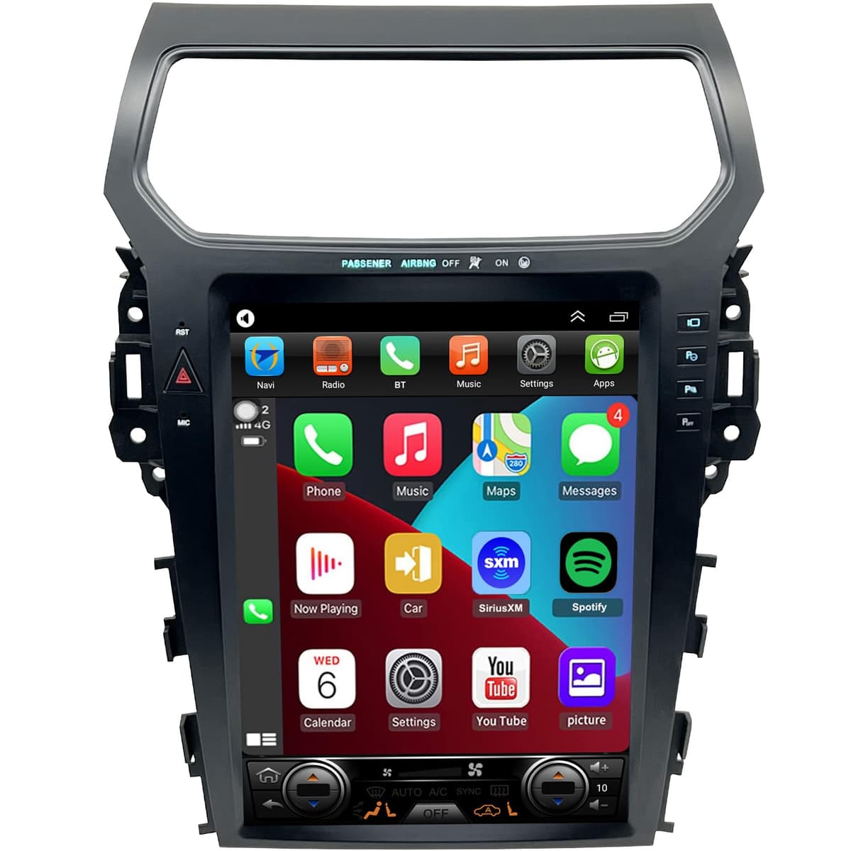 Topdisplay Radio Android 13 12.1" para Ford Explorer 2011-2019 con CarPlay inalámbrico y Android Auto por cable