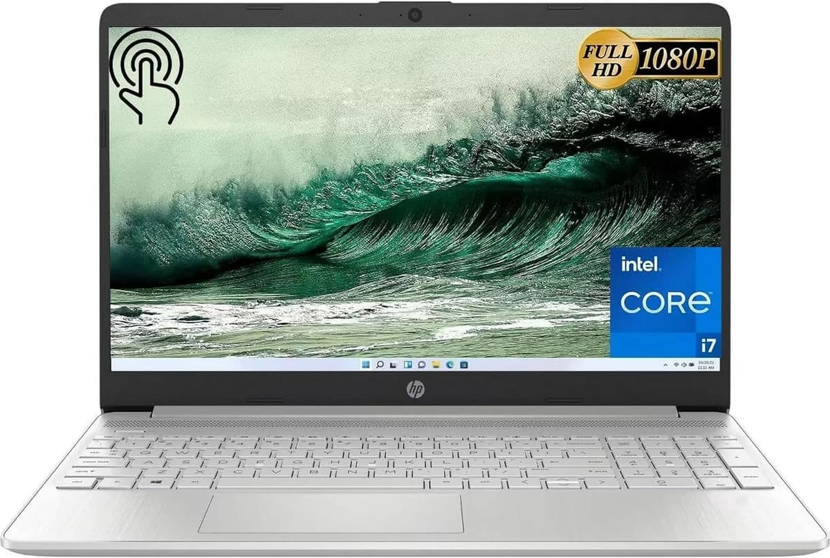 HP Nuevo portátil táctil 15.6" Full HD, 16GB RAM, 1TB SSD, Intel Core i7-1255U hasta 4.7GHz, larga duración de batería, cámara HD, HDMI, Windows 11, plateado natural, con GaLiMu 15.6 FHD