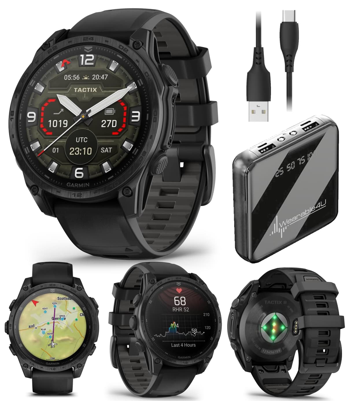 Wearable4U Garmin Tactix 8 47mm AMOLED - Smartwatch táctico premium