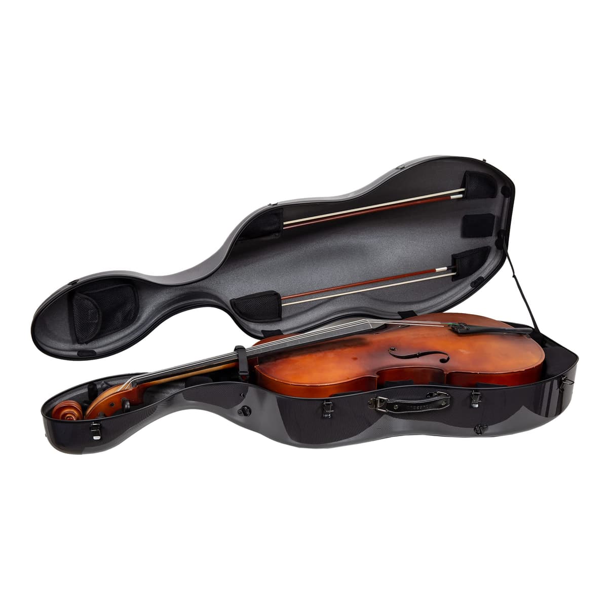 Crossrock Carbon Fiber Case para cello 4/4 con correas removibles - Negro (CRF3020CEFBK)