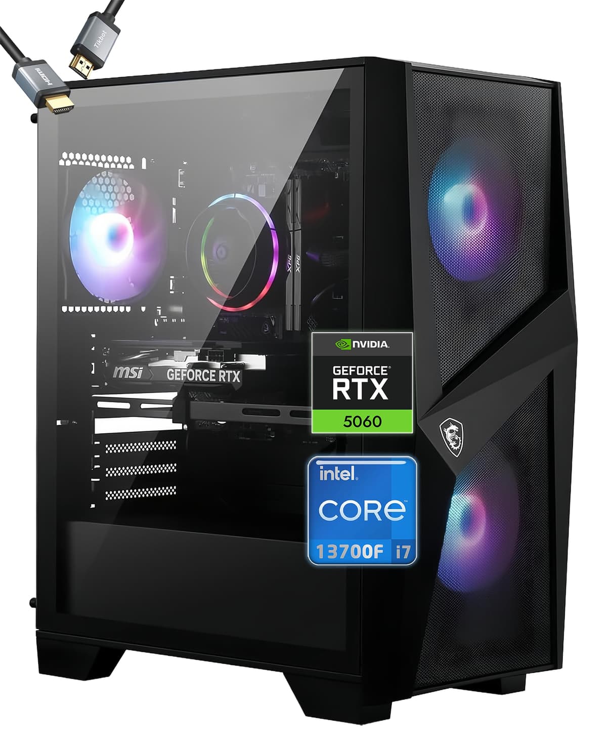 MSI Codex R2 Computadora de Escritorio para Juegos - Intel Core i7-13700F - GeForce RTX 5060 8GB GDDR7 - 650W 80+ Gold - Windows 11 Home - Con cable HDMI (32GB RAM | 2TB SSD PCIe)