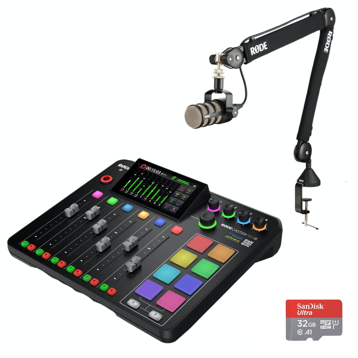 StreamEye RODECaster Pro II + PodMic + PSA1+ - Estudio de producción de audio integrado RCPII | PodMic | PSA1+ x1