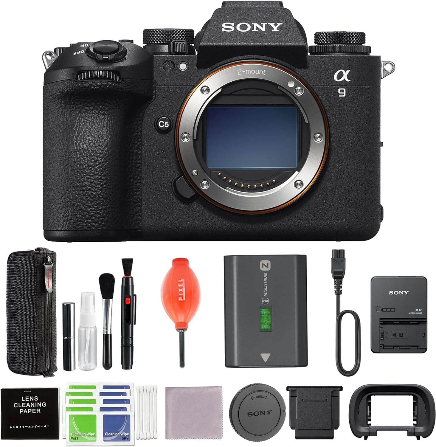 Sony Alpha 9 III Full-Frame Mirrorless Camera (Black) + Kit de limpieza y accesorios ILCE-9M3