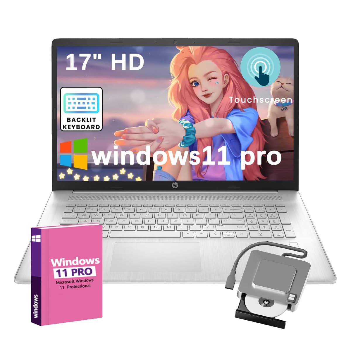 HP 17.3" HD+ Touch (i7-1355U, 64GB, 2TB SSD) Win 11 Pro - Touchscreen HP 17.3 Laptop