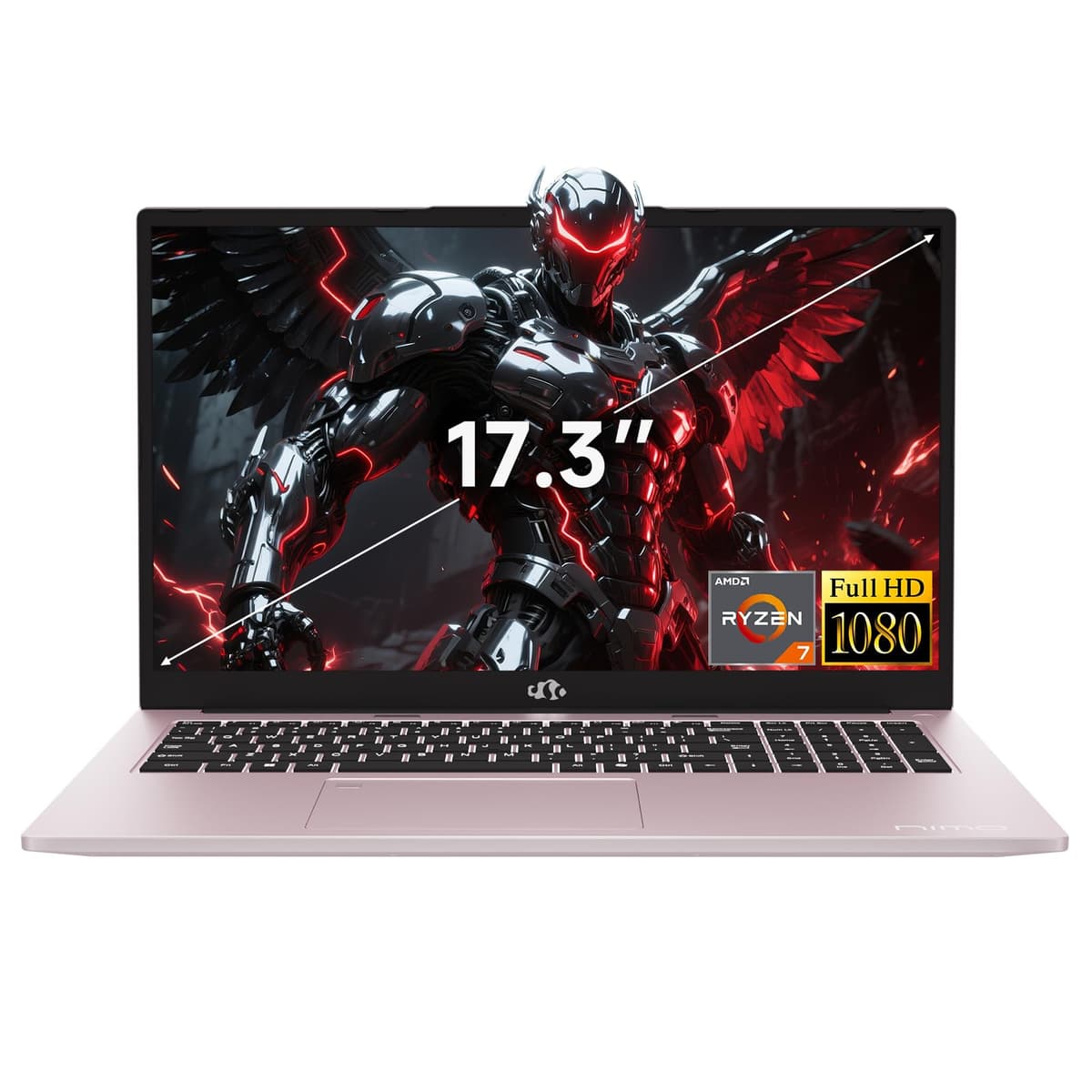NIMO 2025 Laptop para juegos, 17 pulgadas, AMD Ryzen 7 7735HS (8C/16T, supera a i7-12650H), 16 GB DDR5 RAM, 512 GB SSD, computadora para negocios con Radeon 680M, Type-C 100 W, Wi-Fi 6E, batería 58 Wh, lector de huellas, teclado retroiluminado ARN21S