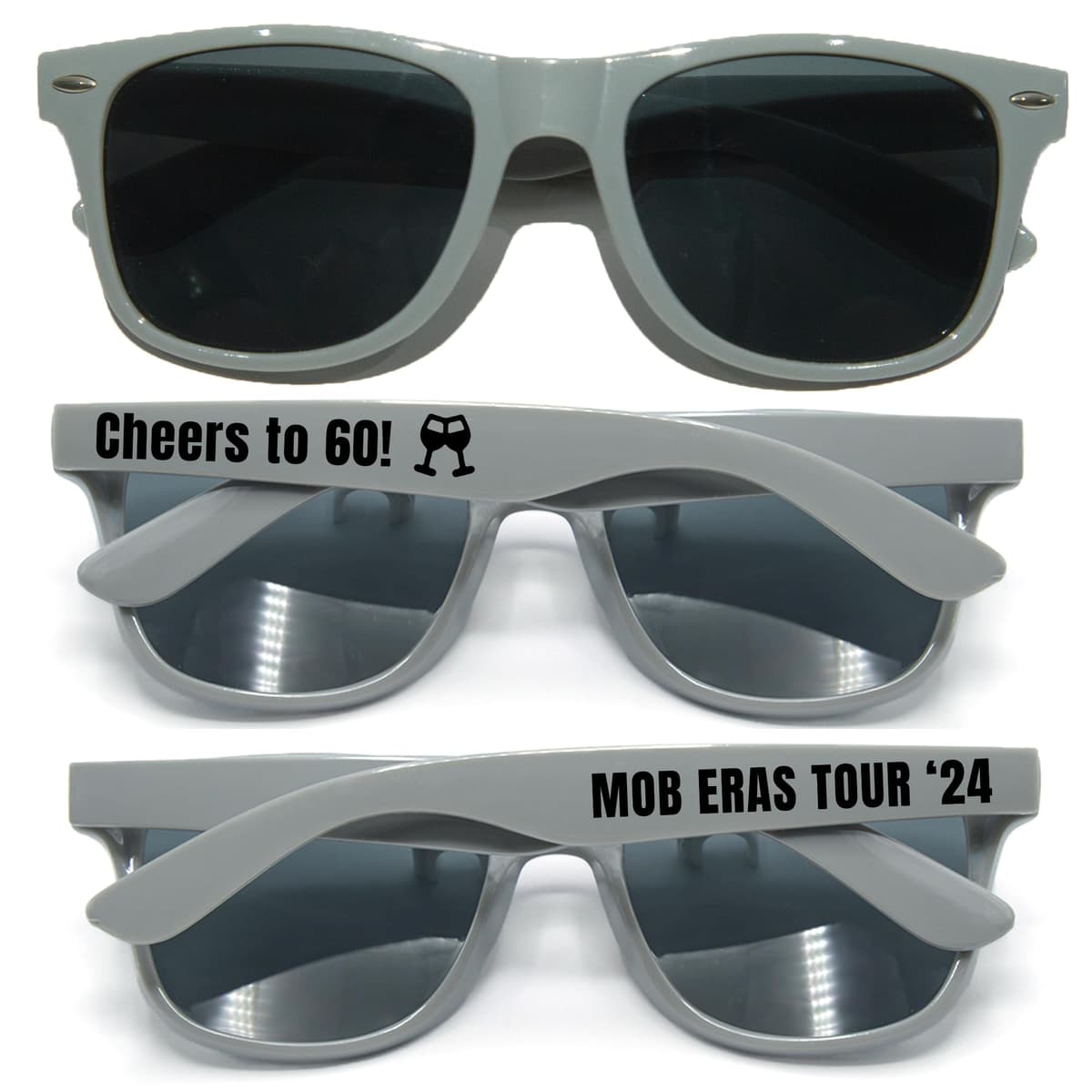 GZLDGIFTS 300PC Gafas de Sol Personalizables para Eventos - Gris
