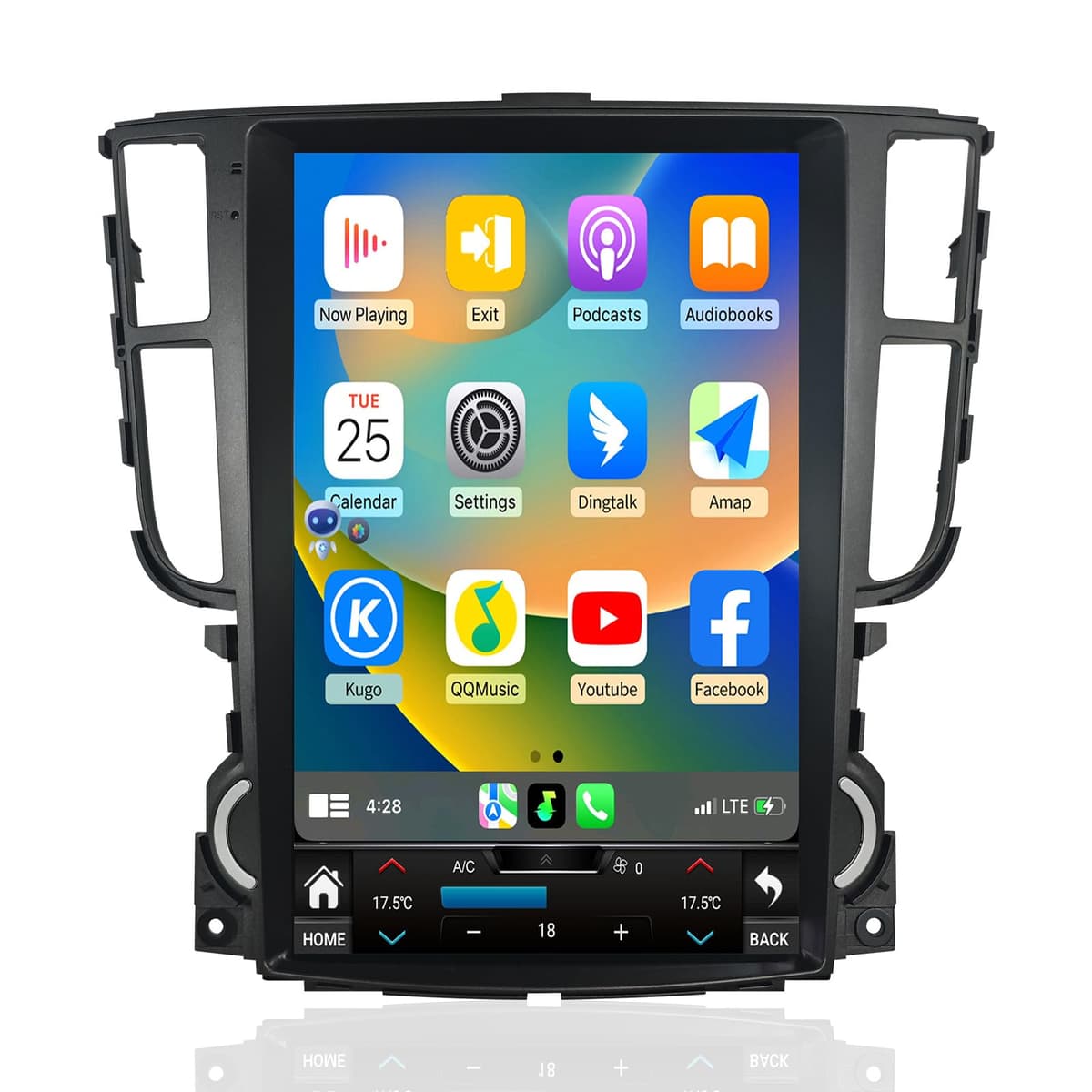 KiriNavi Radio Android 12 para Acura TL 2004-2008 con Pantalla 12.1" Tesla Style, CarPlay y Android Auto
