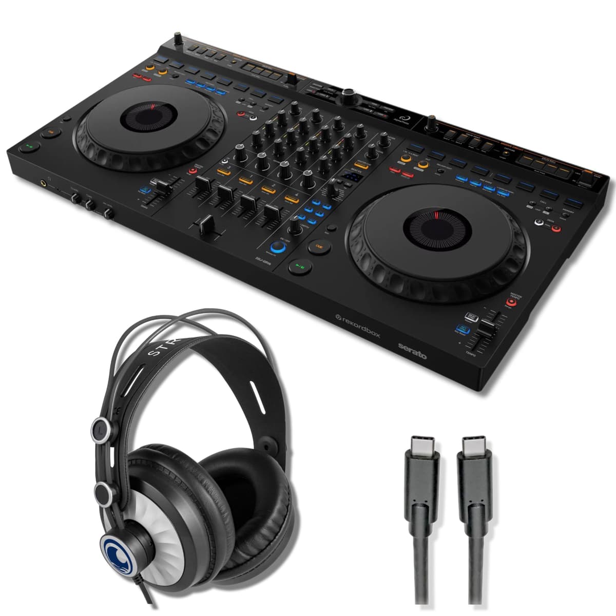 Controlador DJ DDJ-GRV6 de 4 canales + Auriculares profesionales StreamEye Cans50