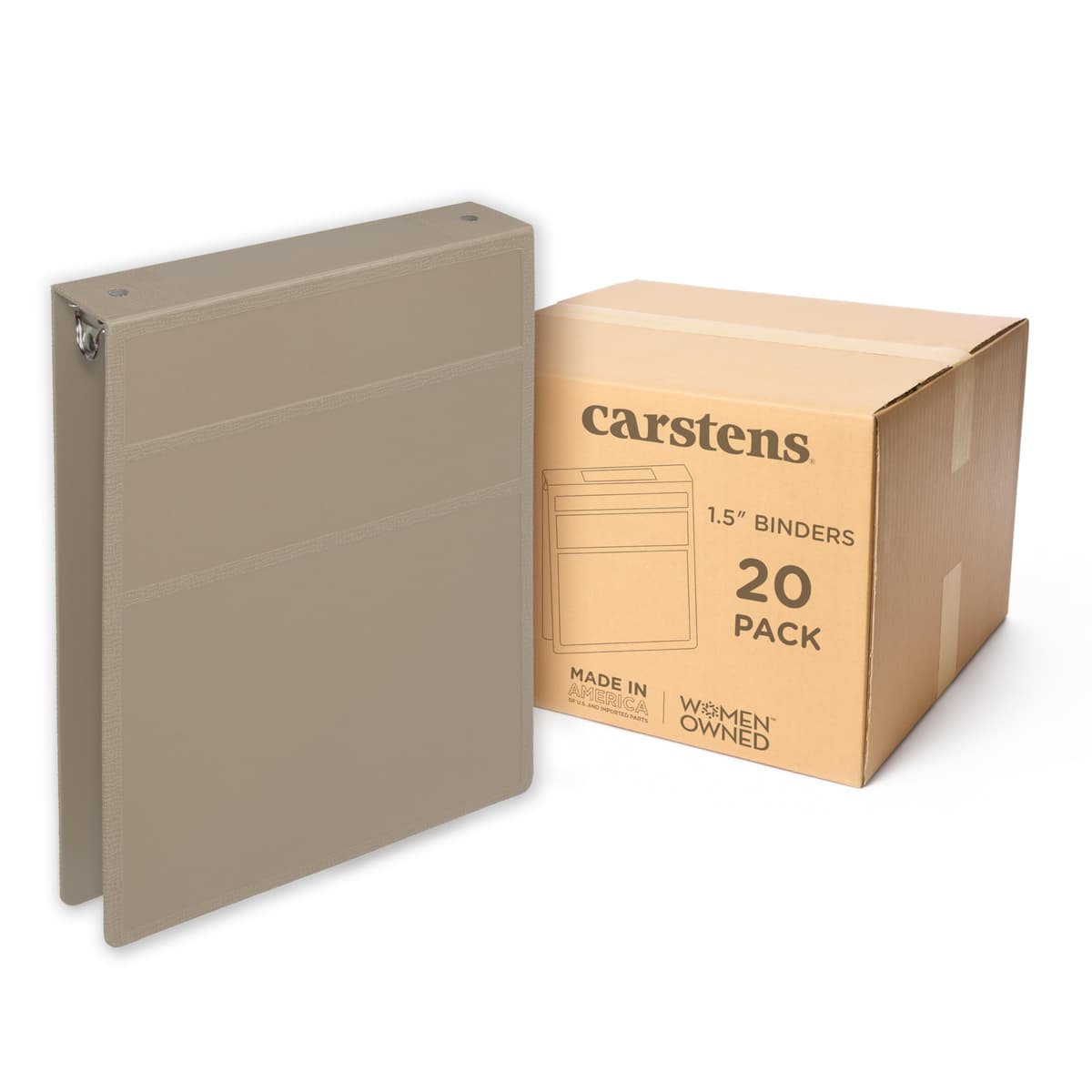 Carstens Carpeta de 3 anillas Heavy Duty 1.5 pulgadas - Apertura superior, arena 2066-3RCS