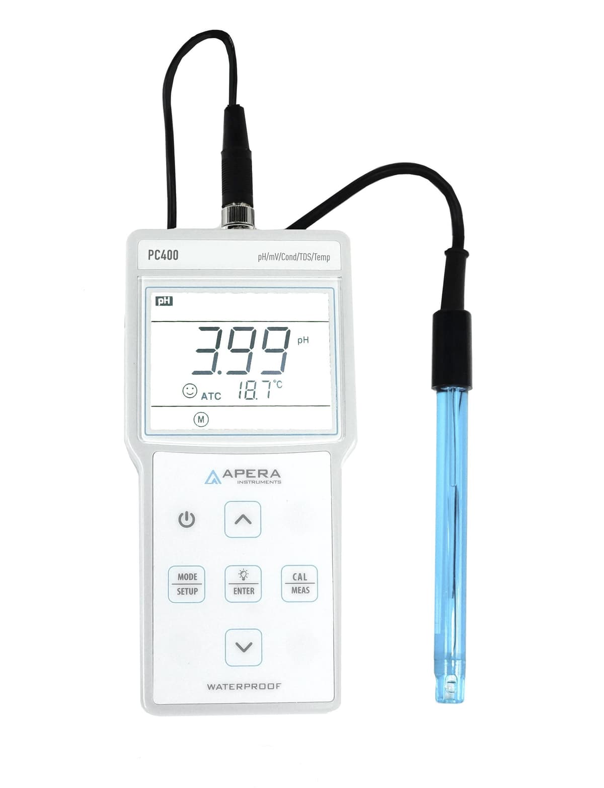 Apera AI413 PC400 Medidor Portátil Multiparámetro pH/EC/TDS/Temp - Kit con 6 Soluciones