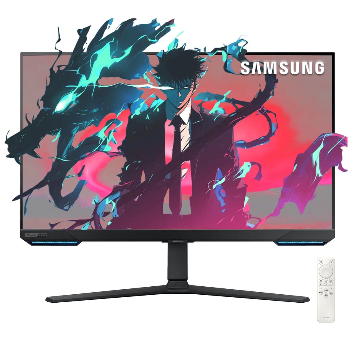 Samsung Odyssey 28" 4K (3840 x 2160) 144Hz 1ms IPS Monitor Gaming con Smart TV, HDR400, G-Sync y AMD FreeSync Premium Pro, Parlantes Integrados, Soporte Ajustable en Altura, con Control Remoto LS28BG702ENXGO