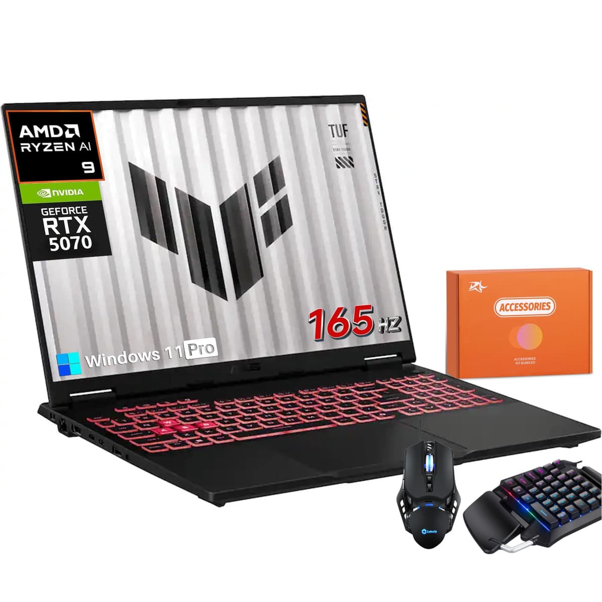 ASUS TUF A16 2025, AMD Ryzen 9 270, GeForce RTX 5070, 16" FHD+ 165Hz, 32GB DDR5, 2TB SSD, Windows 11 Pro FA608UP-A16.R95070