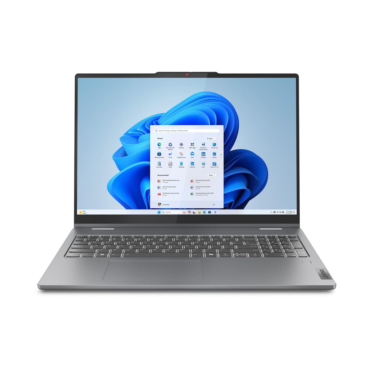Lenovo IdeaPad 5 2 en 1 2024 - Laptop Profesional - Sensor de Huellas - Pantalla IPS WUXGA de 16" - 16 GB de RAM - 512 GB SSD - AMD Ryzen 7 8845HS - Windows 11 Home - Gris Luna 83DS003EUS