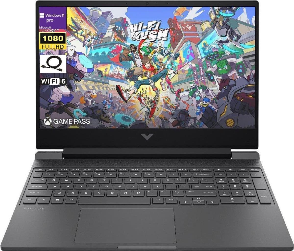 HP Victus 144Hz 15.6" FHD Laptop para Juegos, Procesador AMD Ryzen 5 7535HS, Radeon RX 6550M (Mejor que Nvidia GeForce RTX 3050), 8GB RAM 512GB SSD, Teclado Retroiluminado, Windows 11 Pro, Plateado Mica