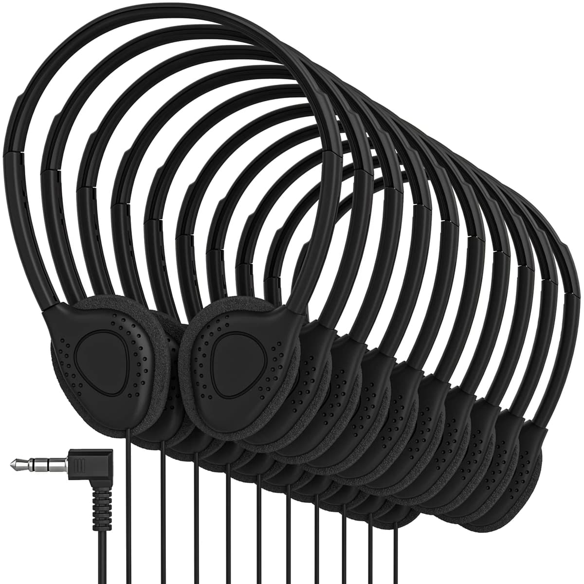 Auriculares Maeline a granel con conector de 3.5 mm - Paquete de 300 - Negro 140