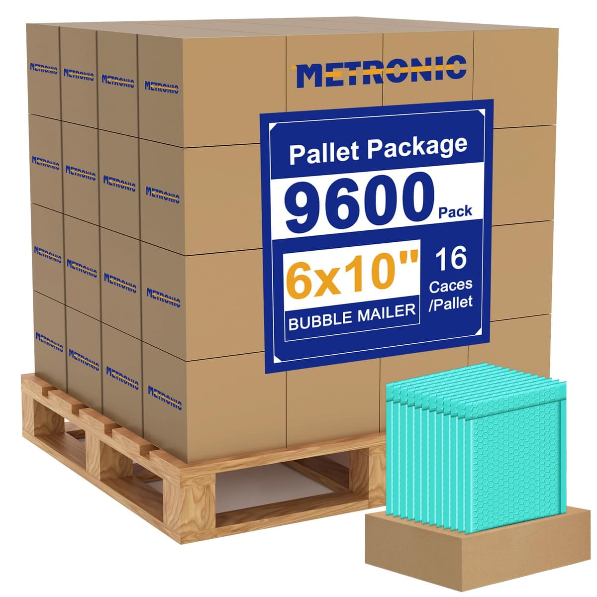 Metronic 9600 Pack Bubble Mailer 6x10 Inch Teal - Envío acolchado 6x9"