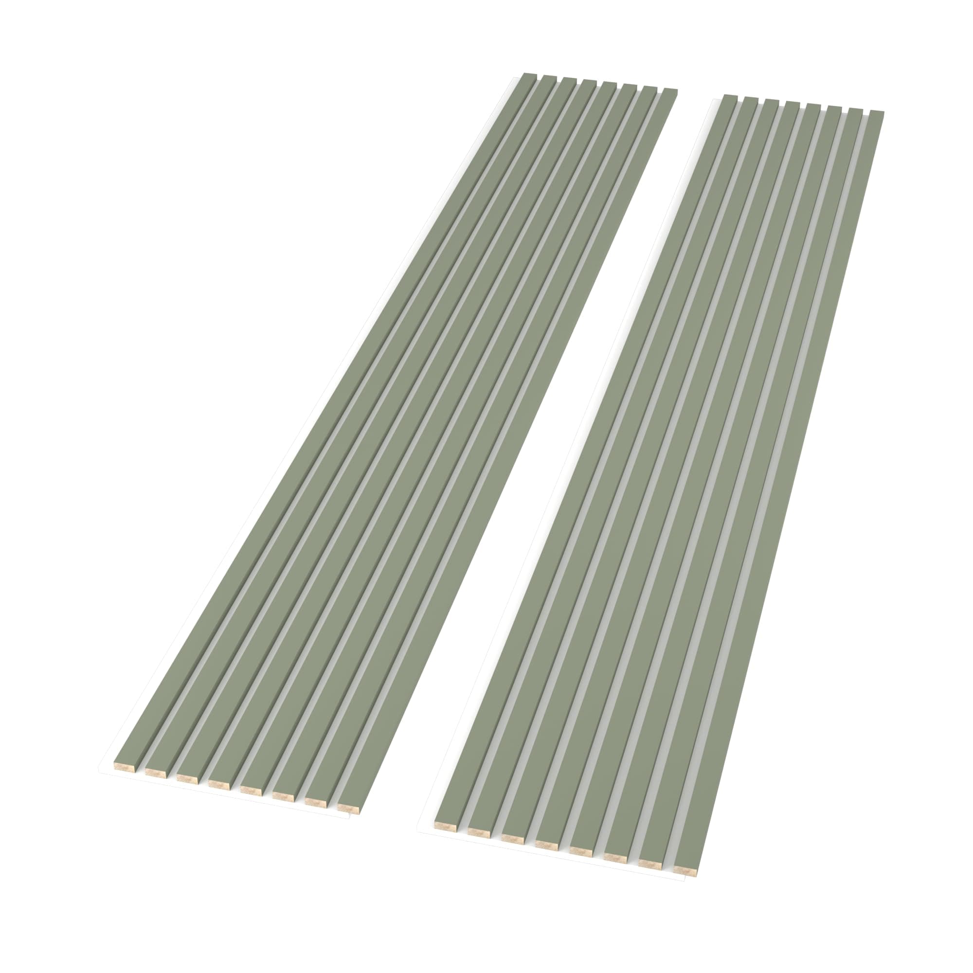 Industrial-Direct Alamosa Paneles Acústicos 3D Slat (Set x20) 106" x 12.6" Verde con Base Blanca 106LACP