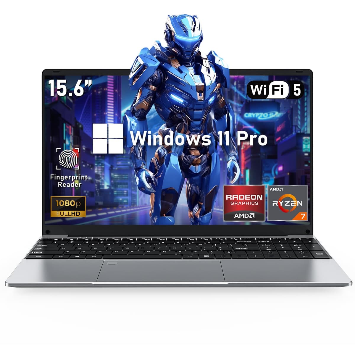 NIAKUN Portátil para Gaming, 15.6 pulgadas, Procesador AMD Ryzen 7 5700U 8C/16T (hasta 4.3 GHz), 32 GB RAM, 1 TB SSD, Gráficos AMD Radeon, Pantalla FHD 15.6” 1920×1080, WiFi 5, BT 5.0, Teclado Retroiluminado LAITMIN