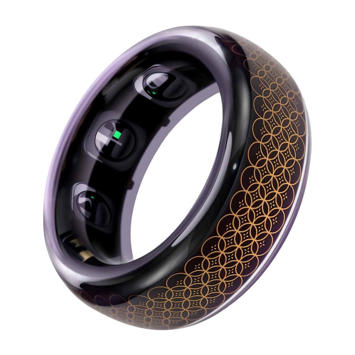 ANILLO INTELIGENTE VERTU META Ring Cristal Transparente, Arte Usable, Monitor de Ritmo Cardíaco y Actividad durante el Sueño, Sin Suscripción, Batería de Larga Duración, Compatible Android e iOS, Regalo Ideal para Él y Ella(Púrpura Fortuna, Talla 7) RIG-SJ-PE10-7