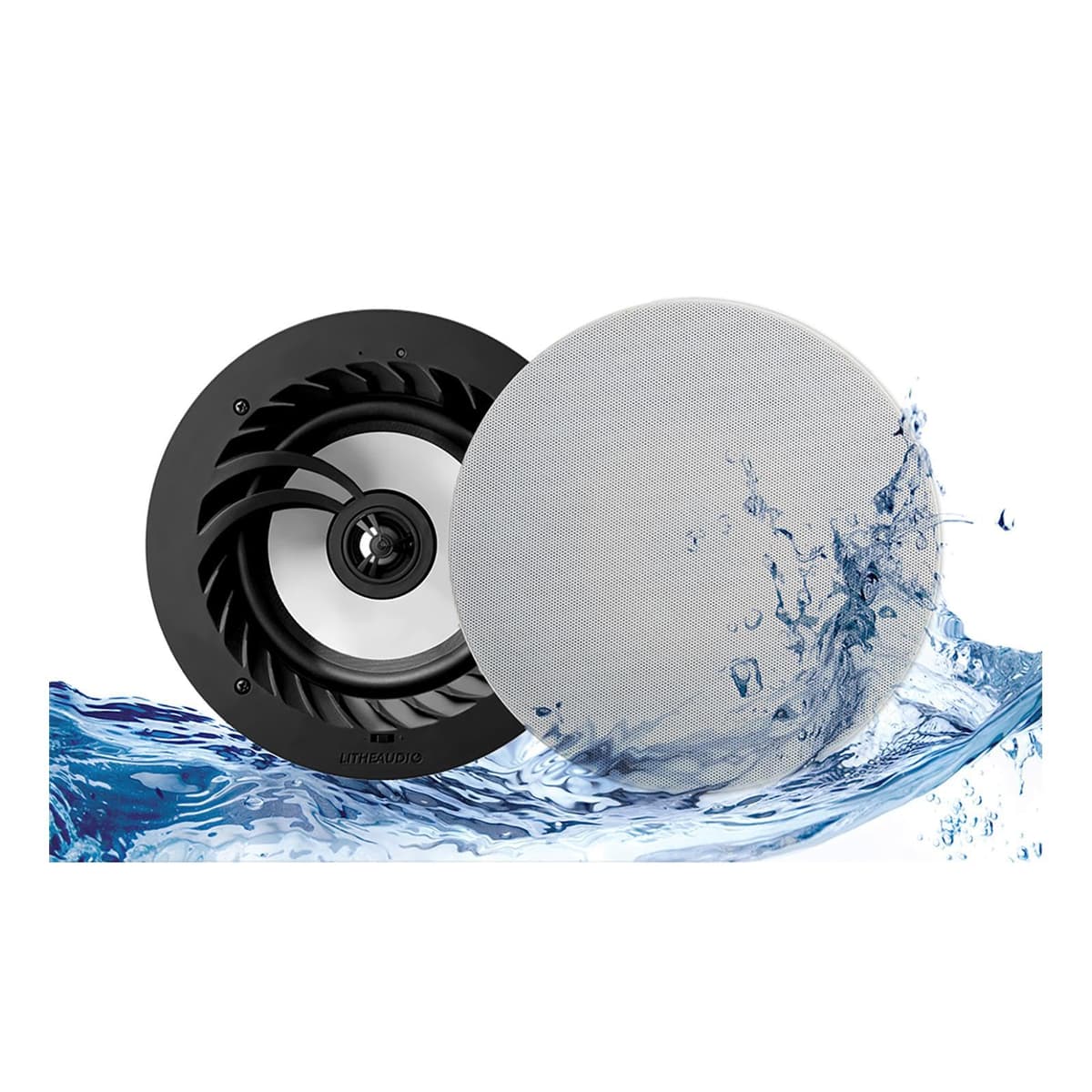 Lithe Audio 03211 Bocina de Techo Inalámbrica Bluetooth 6.5", IP44 Master, 1 Pasiva